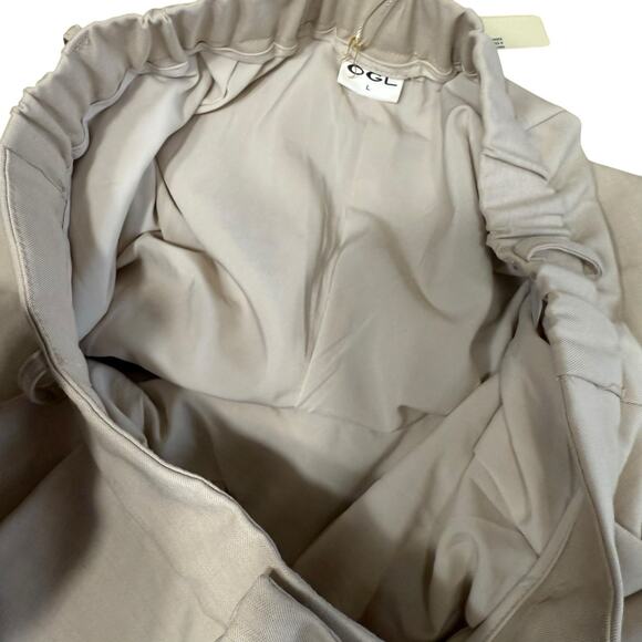 Ogl Pants Women's Wide Leg Wool Blend Relaxed Lagenlook Tan Large NWT - Picture 8 of 12